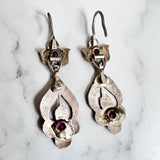 Antique Sterling and Ruby Earrings