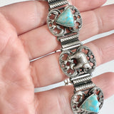 Hamsa Bracelet with Turquoise and Sterling