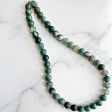 Green Jade Necklace with Sterling Clasp