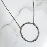 Hammered Circle Sterling Necklace