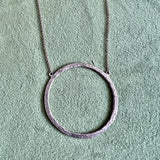 Hammered Circle Sterling Necklace