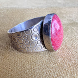 Red Coral and Sterling Ring
