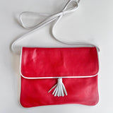Red Leather Fringe Purse for LYNDA