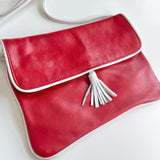 Red Leather Fringe Purse for LYNDA