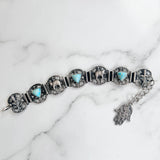 Hamsa Bracelet with Turquoise and Sterling