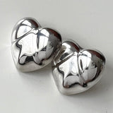 Sterling Puffy Heart Earrings