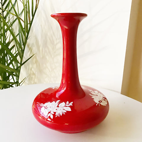 Vintage Red Ceramic Vase