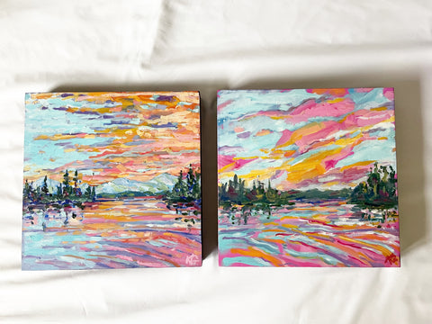 Sunset Series Paintings by artist Kathryn Greener