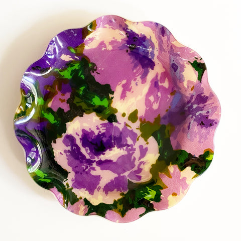 Purple Floral Fab Tray