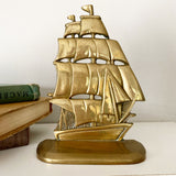 Brass Tall Ship Bookend