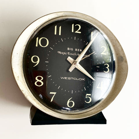Black and Chrome Westclox Alarm Clock