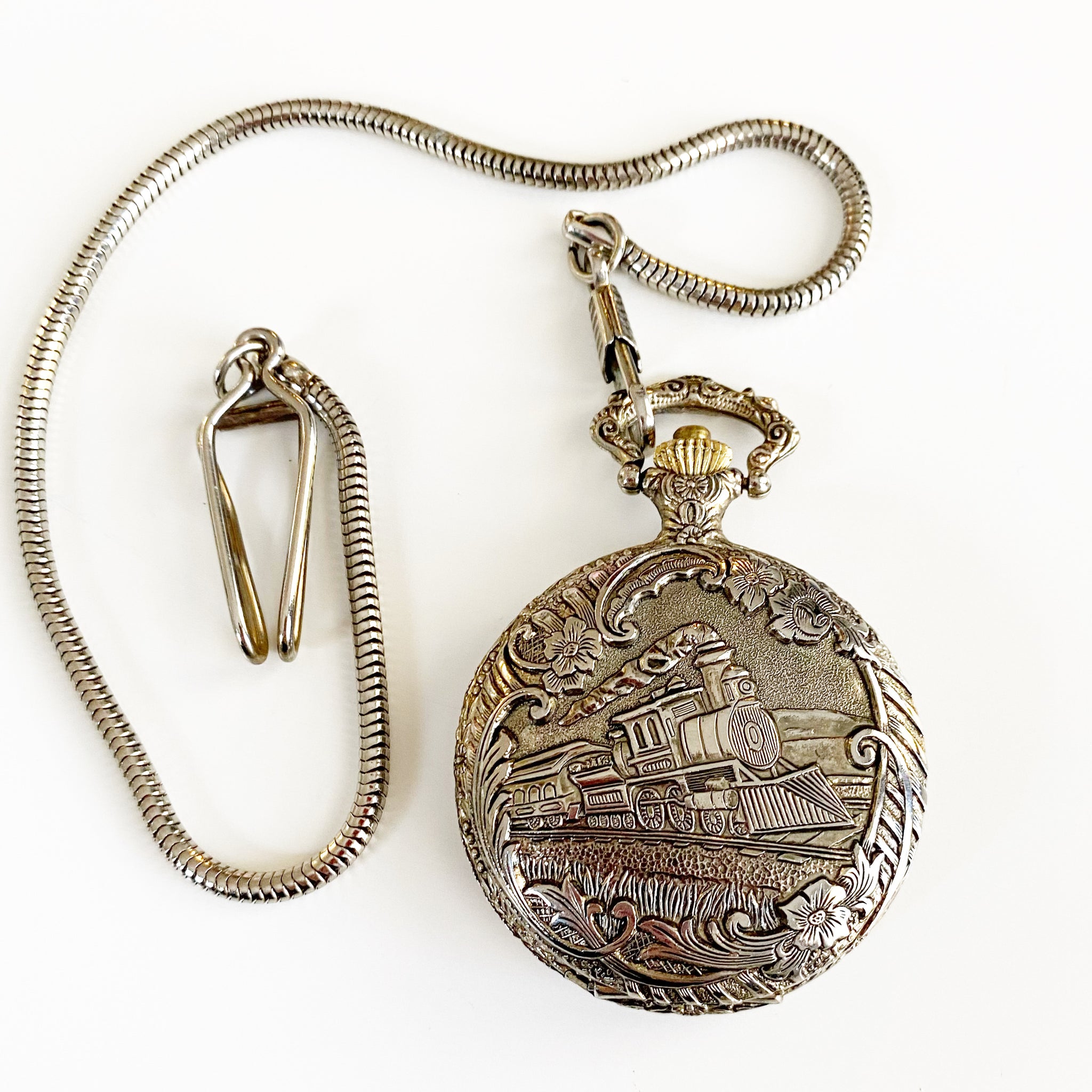 Geneva Silver Tone Pocket Watch What These Old Things NS