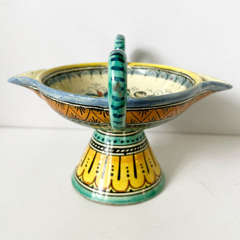 Vintage Italian Deruta Pedestal Bowl