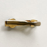 Gold Tone Vintage Tie Clip with Hematite Stone