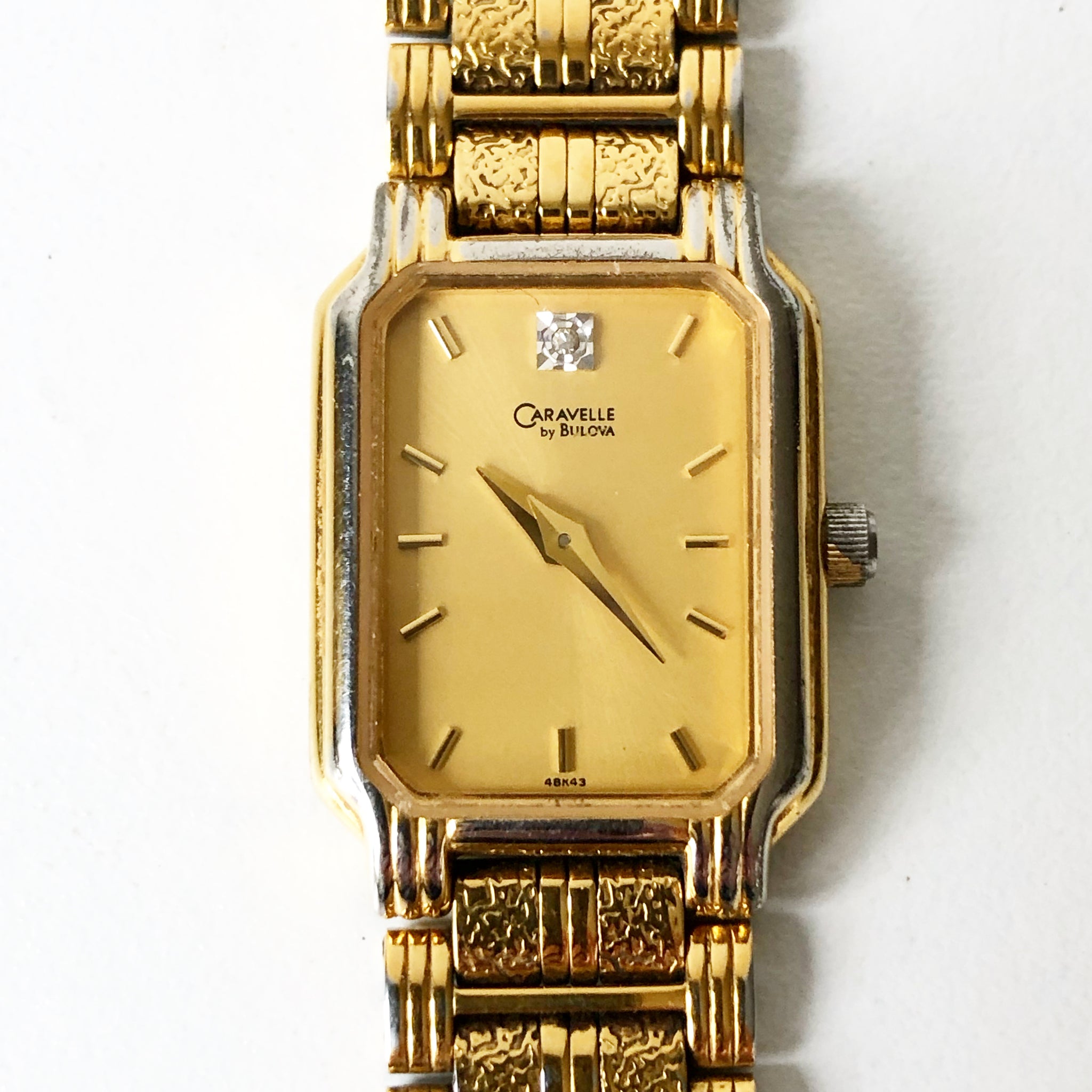 Vintage Gold Tone Caravelle Diamond by Bulova Watch – What These