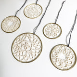 Set of 5 Brass and Crochet Hoops