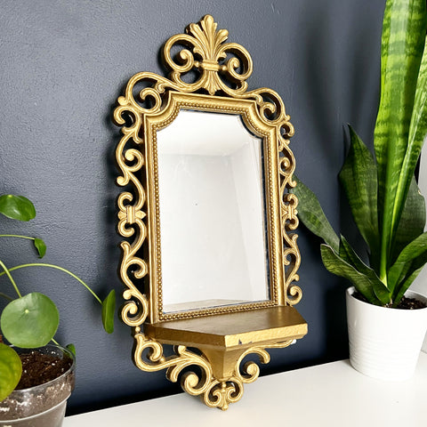 Gold Syroco Mirror with Shelf