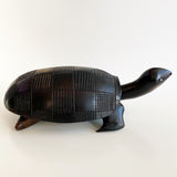 Dark Wood Carved Turtle