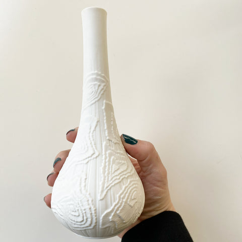 Small White Bisque West German Vase