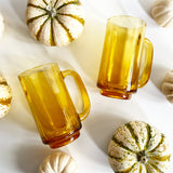 Pair of Amber Glass Steins