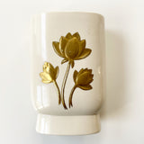 Vintage Cream and Gold Vase / Planter