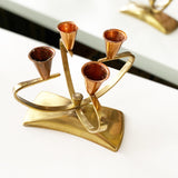 Vintage Brass and Copper Small Candelabra