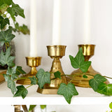 Trio of Eclectic Brass Candlesticks