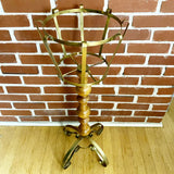 Wood and Gold Metal Plant Stand