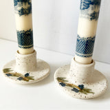 Floral Pottery Candlesticks