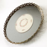 Vintage Floral Mirrored Tray
