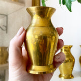 Trio of Mini Brass Vases