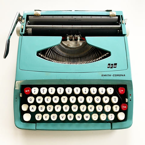 Classic Turquoise 1960s Smith Corona Typewriter
