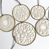Set of 5 Brass and Crochet Hoops