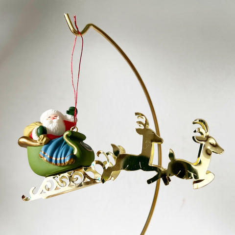 Hallmark Santa & Reindeer Ornament 1982