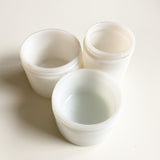 Set of 3 White Glass Jars