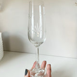 Vintage Etched Glass Champagne Flutes
