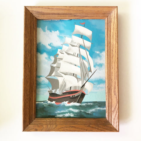 Vintage Paint by number Tall Ship (right facing)