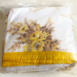 Retro Yellow Floral Double Flannel Blanket