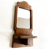 Wood Mirror with Small Shelf