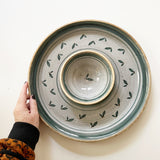 Chip and Dip Pottery Plate