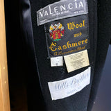 Mills Brothers Valencia Wool and Cashmere Black Coat
