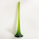 Tall Green Glass Stem Vase