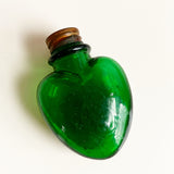 Emerald Glass Heart Bottle