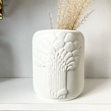 White Floral Bisque Vase