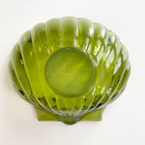Large Green Glass Shell Bowl