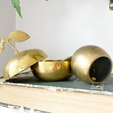 Brass Apple Container and Bell Duo