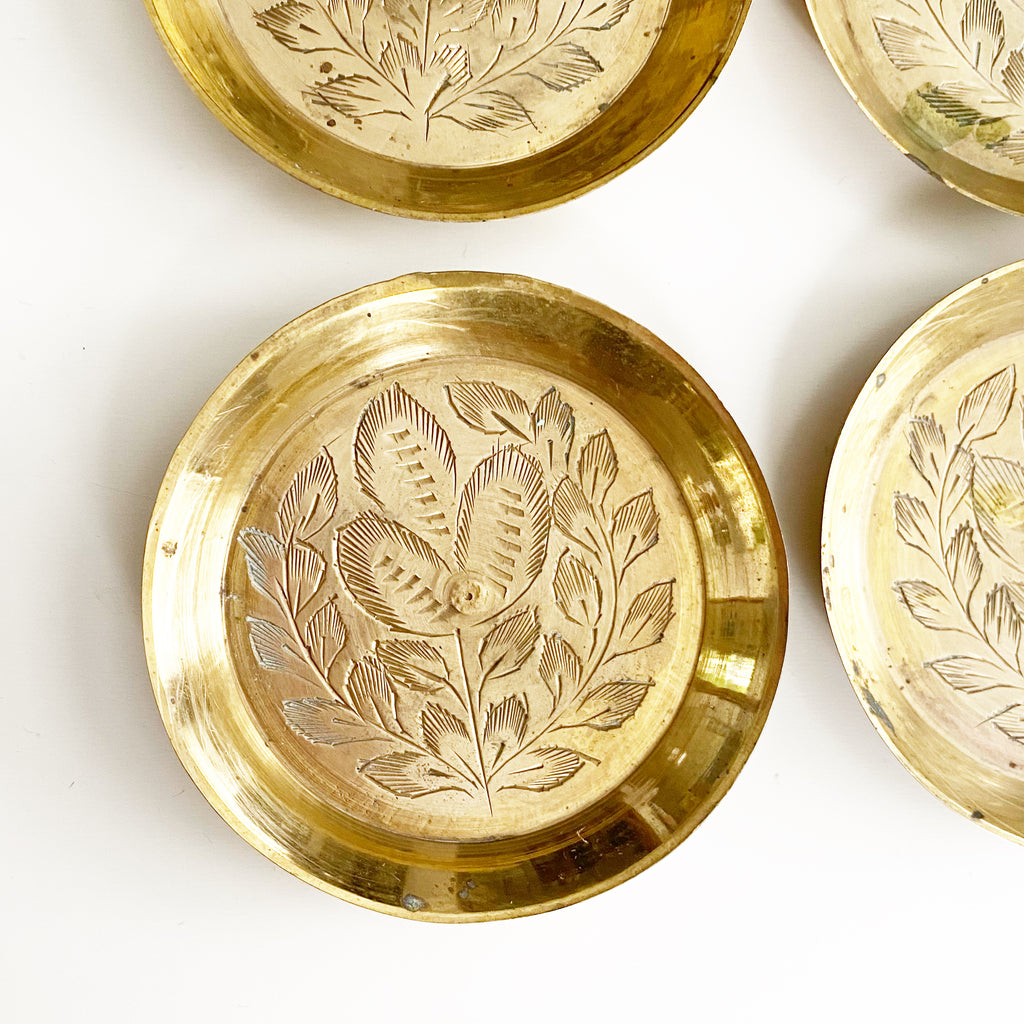 6 Brass Coasters by Hagenauer, 1950s at 1stDibs