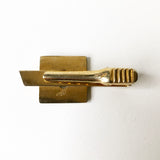 Gold Tone with Lion on Grey Vintage Tie Clip