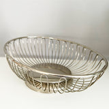 Large Oval Mid Century Silver Basket