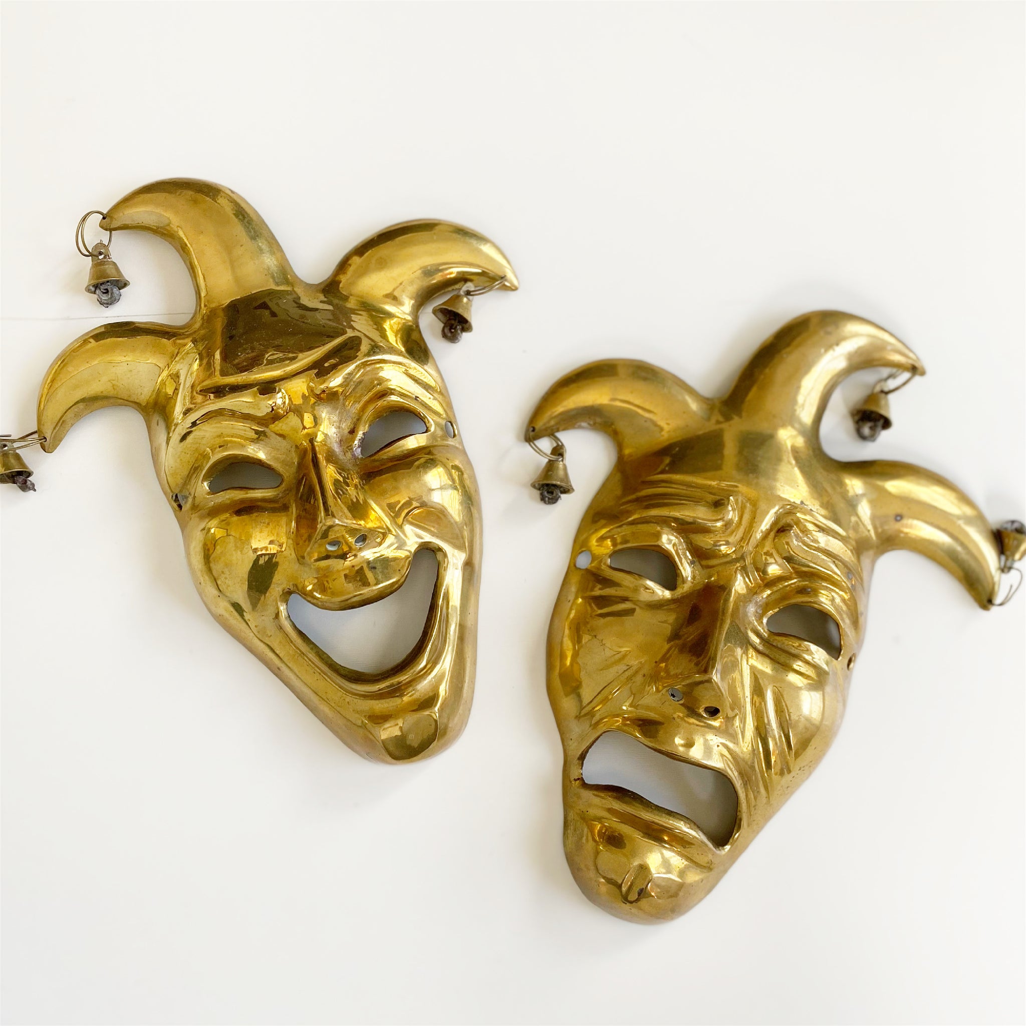 Paire De Masques De Théâtre Comédie Et Tragédie - Design Années 1960, Occasion Vintage